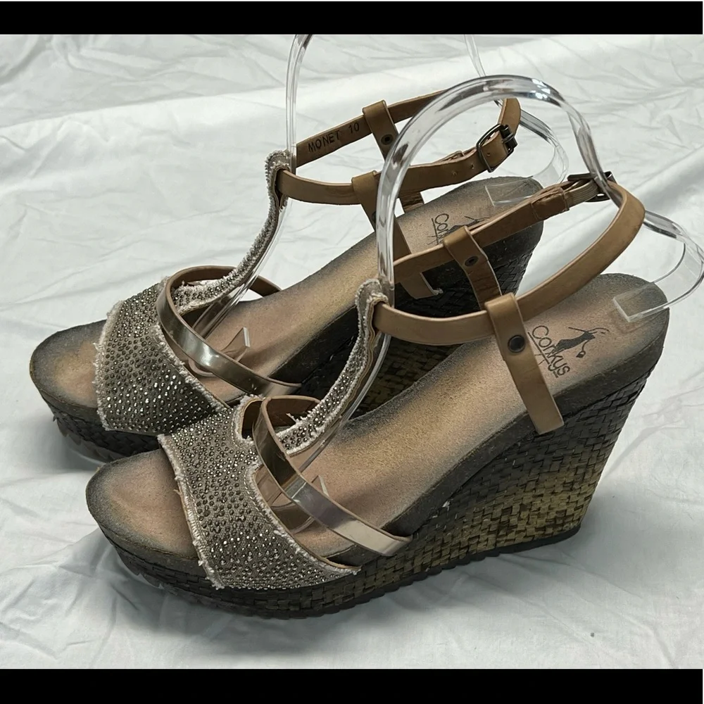 Corkys  Monet Distressed Platform Wedge Heels‎ 10